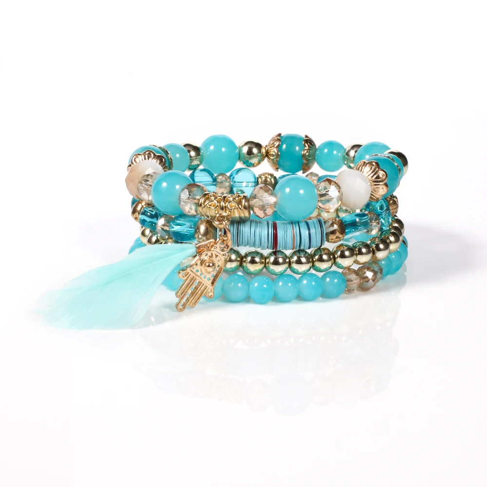 Bohemia Feather Bead Bracelet for Women Glass Gold Color Stainless Beads Bracelet Vintage Style Female Pulseira Feminina
Bohemia Feather Bead Bracelet for Women Glass Gold Color Stainless Beads Bracelet Vintage Style Female Pulseira Feminina
