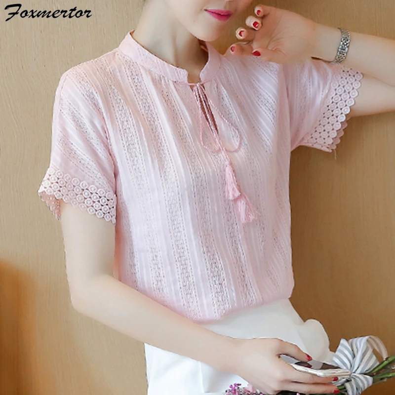2019 Summer Women T shirts Blue Pink White Female Lace Cotton Patchwork Basic T-shirts Casual Tops Short Sleeve Tee Shirt Femme
2019 Summer Women T shirts Blue Pink White Female Lace Cotton Patchwork Basic T-shirts Casual Tops Short Sleeve Tee Shirt Femme