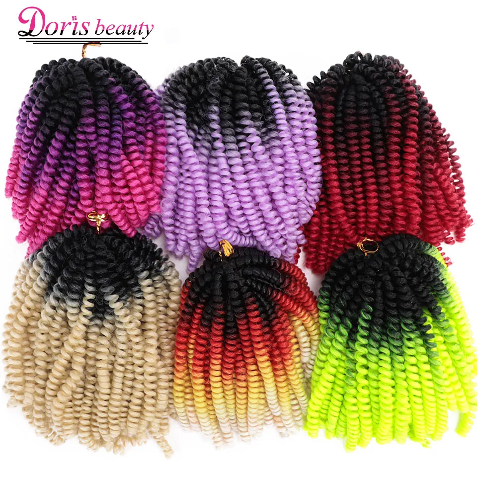 Spring Twist Hair Ombre Braiding Hair 8 inch Crochet Braids Synthetic Hair Extensions Braids Curly Twists Fluffy Rainbow Color
Spring Twist Hair Ombre Braiding Hair 8 inch Crochet Braids Synthetic Hair Extensions Braids Curly Twists Fluffy Rainbow Color