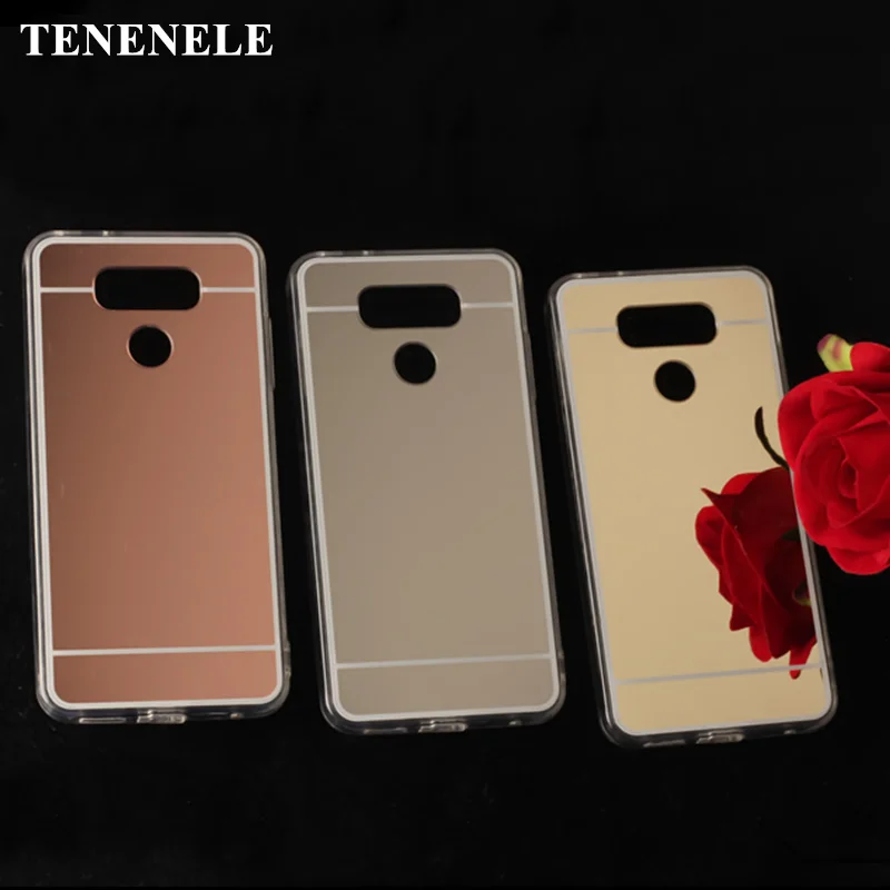 TENENELE Fashion Silicone Soft Case For LG G6 Rose Gold Luxury Mirror Cover Make UP Coque Fundas Back phone Capa Cases |