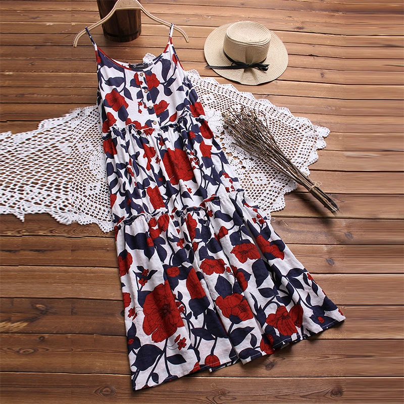 2019 emian Summer Long Dress Women Strappy Sleeveless Linen Shirt Vestido Female Floral Printed Beach Sundress Party Vestido
2019 emian Summer Long Dress Women Strappy Sleeveless Linen Shirt Vestido Female Floral Printed Beach Sundress Party Vestido