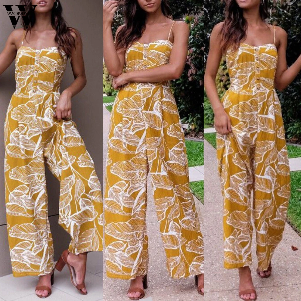 Womail bodysuit Women Summer Casual Sleeveless Leaf Print Jumpsuit Casual Clubwear Wide Leg Outfit Jumpsuit 2019 dropship M5
Womail bodysuit Women Summer Casual Sleeveless Leaf Print Jumpsuit Casual Clubwear Wide Leg Outfit Jumpsuit 2019 dropship M5