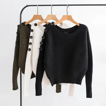 2019 The United States Style Spring New Arrival One Shoulder Buttons Decorated Sweaters Elegant Knitted Pullover Free Shipping
2019 The United States Style Spring New Arrival One Shoulder Buttons Decorated Sweaters Elegant Knitted Pullover Free Shipping