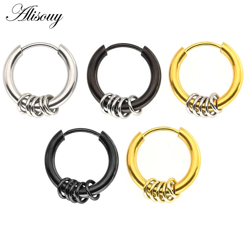 Alisouy 1 Pair hoop Jewelry Lovers Circle Earrings For Women Men Earrings Female Hip Hop Hoop Earrings silver black gold color
Alisouy 1 Pair hoop Jewelry Lovers Circle Earrings For Women Men Earrings Female Hip Hop Hoop Earrings silver black gold color