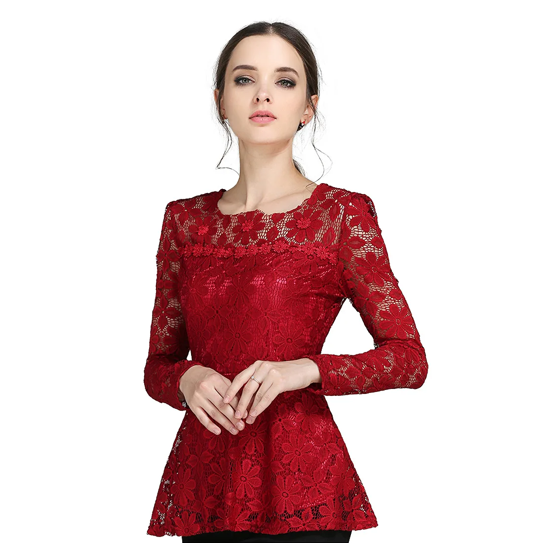 2018 European American Fashion Solid Color Women Lace Bottoming Shirt Korean Version Of The Ruffled Long-sleeved Tops Blouse
2018 European American Fashion Solid Color Women Lace Bottoming Shirt Korean Version Of The Ruffled Long-sleeved Tops Blouse