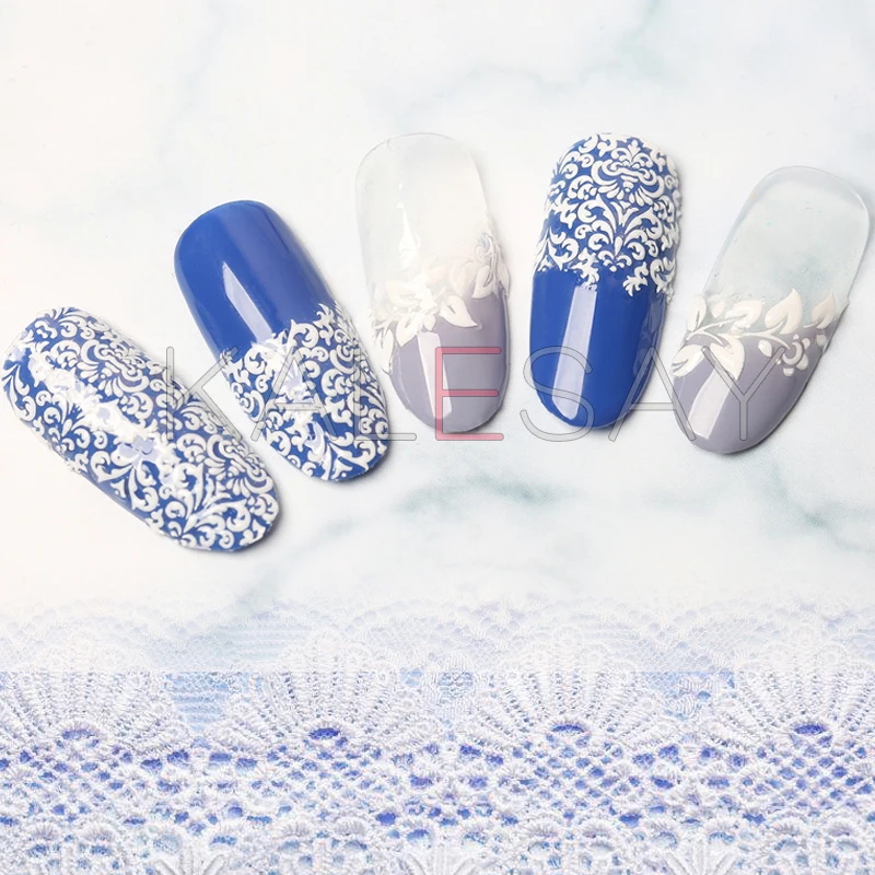 White Lace Nail Sticker 3D Manicure Decals for Nails Design Sticker Back Glue Foil of hollow Nail Art Sticker Decoration on Nail
White Lace Nail Sticker 3D Manicure Decals for Nails Design Sticker Back Glue Foil of hollow Nail Art Sticker Decoration on Nail