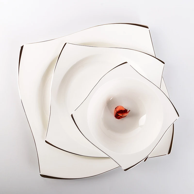 Creative Square White Gold Plating Platinum Ceramic Fine Bone China Steak Plate Upscale Skilly Bowl Milk Coffee Cup Saucer Dish
Creative Square White Gold Plating Platinum Ceramic Fine Bone China Steak Plate Upscale Skilly Bowl Milk Coffee Cup Saucer Dish