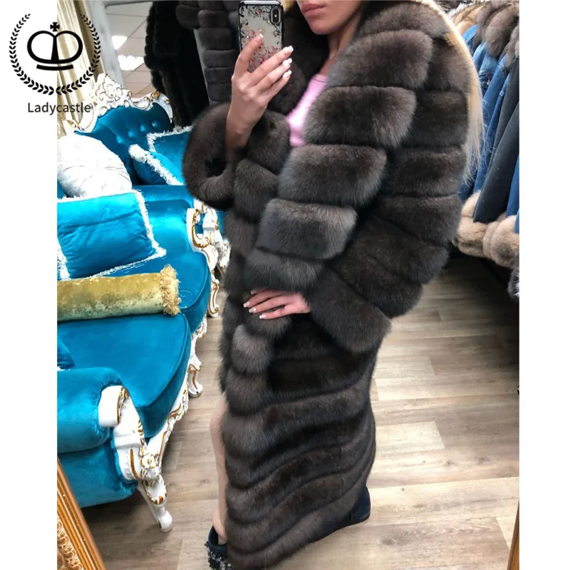 2019 Real Fox Fur Coat Turn-down Collar 120CM Long Women Winter Warm Natural Fox Fur Jacket Genuine Whole Skin Fur Coat FC-056
2019 Real Fox Fur Coat Turn-down Collar 120CM Long Women Winter Warm Natural Fox Fur Jacket Genuine Whole Skin Fur Coat FC-056