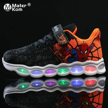 Size 25-33 LED Kids Shoes Spiderman Glowing Sneakers Boys Shoes Fiber Optic Shoes Chaussure Enfant Spor Ayakkabi Buty LED Kinder
Size 25-33 LED Kids Shoes Spiderman Glowing Sneakers Boys Shoes Fiber Optic Shoes Chaussure Enfant Spor Ayakkabi Buty LED Kinder