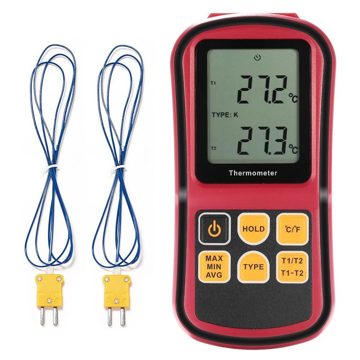 GM1312 Digital Thermometer Dual-channel LCD Display Temperature Meter Tester for K/J/T/E/R/S/N Thermocouple with LCD Backlight
GM1312 Digital Thermometer Dual-channel LCD Display Temperature Meter Tester for K/J/T/E/R/S/N Thermocouple with LCD Backlight