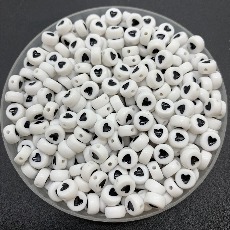 100pcs/Lot 7mm Acrylic Spaced Beads Round Shape Black Love heart Beads For Jewelry Making DIY Charms Bracelet Necklac
100pcs/Lot 7mm Acrylic Spaced Beads Round Shape Black Love heart Beads For Jewelry Making DIY Charms Bracelet Necklac