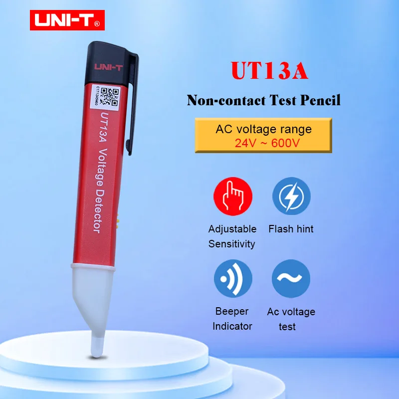 Non-Contact UNI-T UT13A AC Voltage Detectors Adjustable Sensitivity 50-1000V electrical test pencil Free shipping
Non-Contact UNI-T UT13A AC Voltage Detectors Adjustable Sensitivity 50-1000V electrical test pencil Free shipping