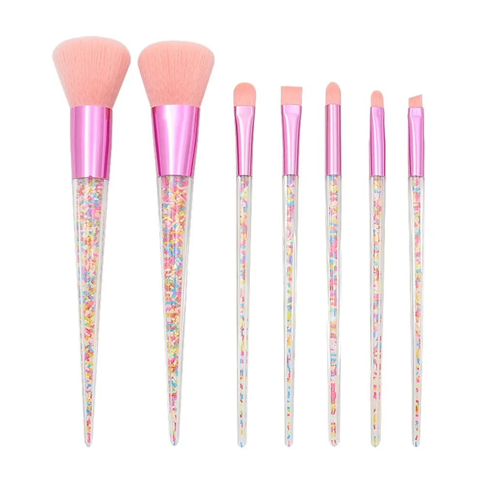 7 pieces of transparent diamond handle colored plastic particles transparent handle makeup brush set tool brochas maquillaje 40*
7 pieces of transparent diamond handle colored plastic particles transparent handle makeup brush set tool brochas maquillaje 40*