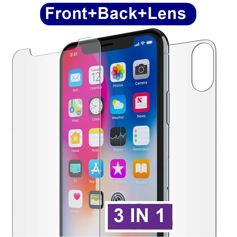 9H 0.3MM Screen Protector Protective Front Glass Film+ Tempered Glass Back Film On the Back+Lens Film For iPhone XS MAX XR X
9H 0.3MM Screen Protector Protective Front Glass Film+ Tempered Glass Back Film On the Back+Lens Film For iPhone XS MAX XR X
