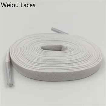 

Weiou Hot 8mm Width Flat Waxed Shoelaces Wide Colored Cotton Shoe Laces Waterproof Unisex Strings Cord For Leather Shoe Boots