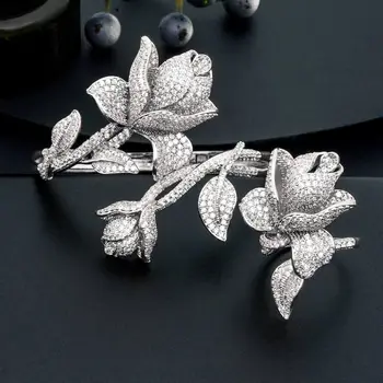 MoonTree Boom Flowers AAA Cubic Zirconia Fashion Luxury Super Copper Women Party Engagement Width Bracelet Bangle And Ring Set
MoonTree Boom Flowers AAA Cubic Zirconia Fashion Luxury Super Copper Women Party Engagement Width Bracelet Bangle And Ring Set
