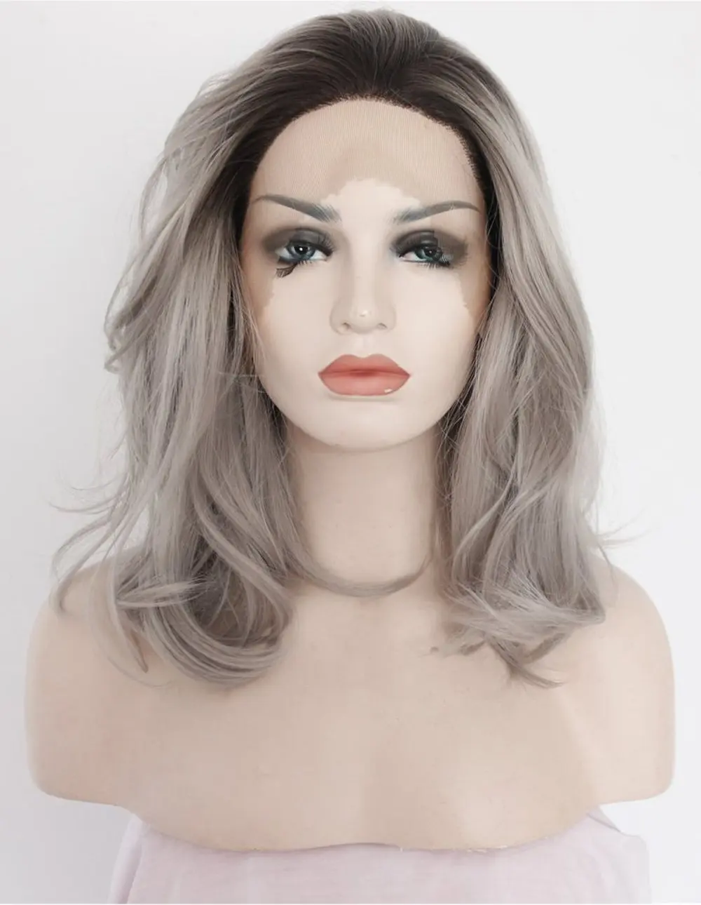 Fantasy Beauty Ombre Grey Synthetic Lace Front Wigs Bob Dark Roots 2 Tones Silver Gray Short Wavy Replacement Full Wig for Women
Fantasy Beauty Ombre Grey Synthetic Lace Front Wigs Bob Dark Roots 2 Tones Silver Gray Short Wavy Replacement Full Wig for Women
