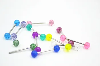 Free Shipping 100pcs Body Jewelry Piercing Acrylic Ball Glitter Tongue Ring Barbells Nipple Bar 14G~1.6mm Mix Colors
Free Shipping 100pcs Body Jewelry Piercing Acrylic Ball Glitter Tongue Ring Barbells Nipple Bar 14G~1.6mm Mix Colors
