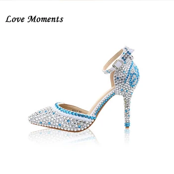 new crystal bride shoes 8cm heel pointed toe with ankle strap party dress shoes color block flower design
new crystal bride shoes 8cm heel pointed toe with ankle strap party dress shoes color block flower design