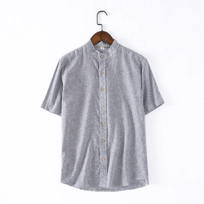Mens Cotton Linen Shirts Short Sleeve Mandarin Collar Casual Shirt Male Dress Shirts Slim Fit Shirt Men Chemise Homme TS-353
Mens Cotton Linen Shirts Short Sleeve Mandarin Collar Casual Shirt Male Dress Shirts Slim Fit Shirt Men Chemise Homme TS-353