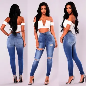 Fashion Women Ladies Sexy Holes High Waisted Jeans Denim Pants Knee Ripped Skinny Women Pancil Jeans
Fashion Women Ladies Sexy Holes High Waisted Jeans Denim Pants Knee Ripped Skinny Women Pancil Jeans