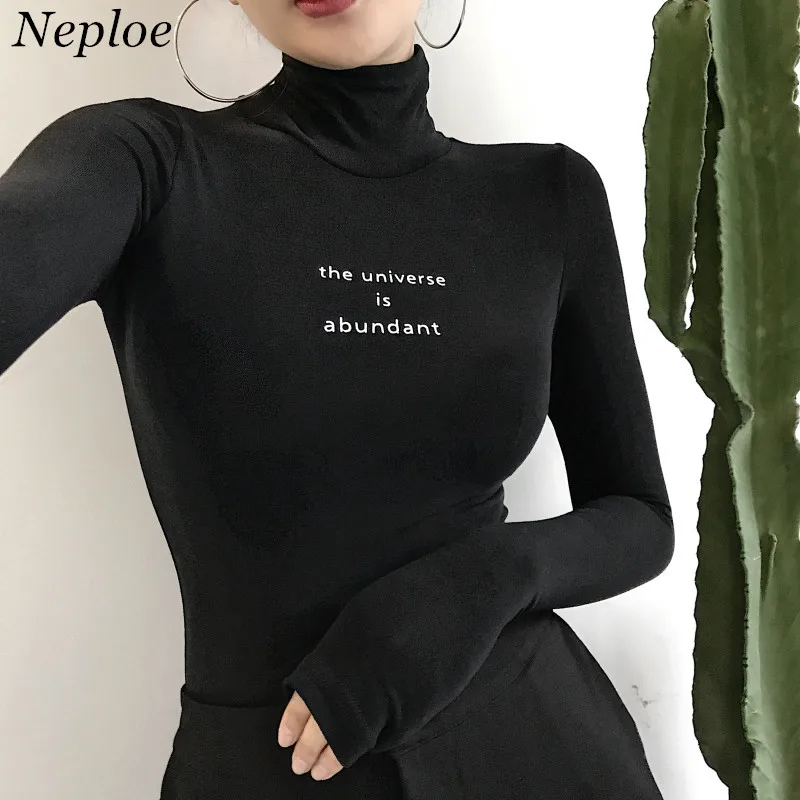 Neploe Letters Print Elastic Long Sleeve Women T-shirt Female Turtle Neck Flexible Pullover 2019 Autumn Fashion New Top 69114
Neploe Letters Print Elastic Long Sleeve Women T-shirt Female Turtle Neck Flexible Pullover 2019 Autumn Fashion New Top 69114