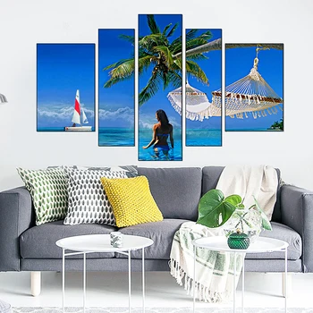 5 Pieces Poster Wall Art Canvas Painting Nordic Wall Pictures for Living Room Decoration Picture Art Print "Sea and Beauty"
5 Pieces Poster Wall Art Canvas Painting Nordic Wall Pictures for Living Room Decoration Picture Art Print "Sea and Beauty"