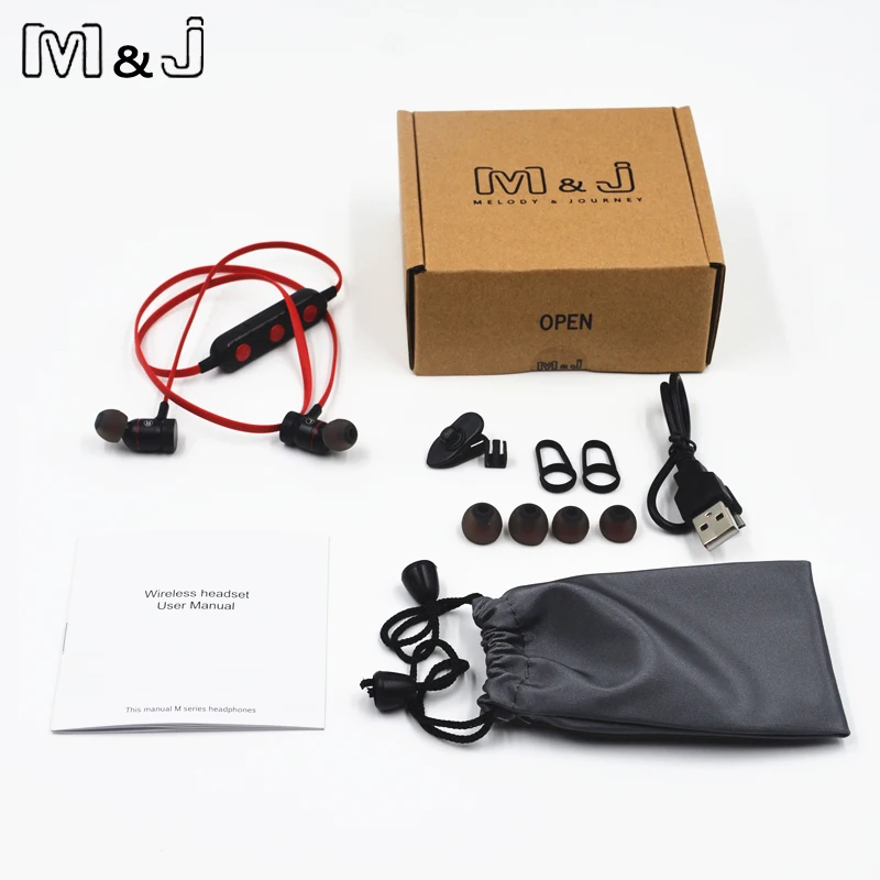 HT9 Bluetooth Headphone Magnet Wireless In-Ear Noise Reduction Earphone With Microphone Sweatproof Stereo Headset For Phone HT9 Bluetooth Headphone Magnet Wireless In-Ear Noise Reduction Earphone With Microphone Sweatproof Stereo Headset For Phone