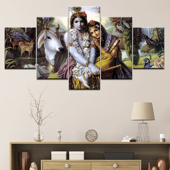 Wall Art Canvas Paintings HD Prints Living Room Home Decor Pictures 5 Pieces India Myth Krishna Vishnu Animal landscape Posters
Wall Art Canvas Paintings HD Prints Living Room Home Decor Pictures 5 Pieces India Myth Krishna Vishnu Animal landscape Posters