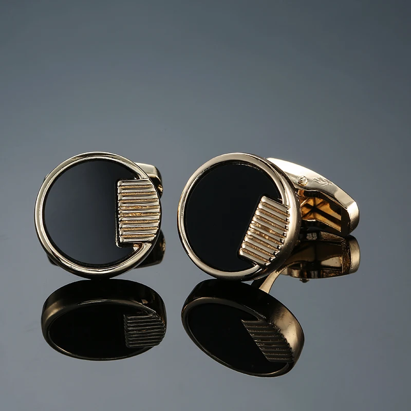 Luxury gold&black Cufflinks For Mens French Shirt High Quality Round Cuff links Brand Jewelry Wedding Gift Abotoaduras
Luxury gold&black Cufflinks For Mens French Shirt High Quality Round Cuff links Brand Jewelry Wedding Gift Abotoaduras