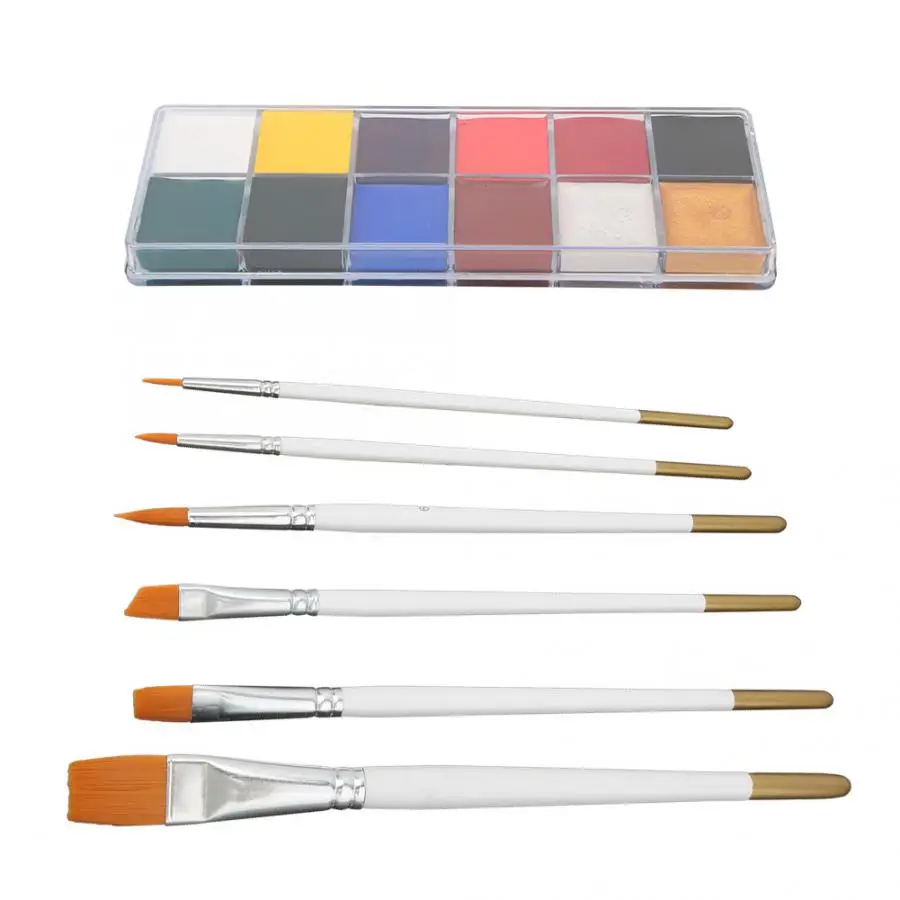 Painting Brush 12 Colors Non-toxic Oil Paint Halloween Face Body Painting Makeup Set Oil Paint
Painting Brush 12 Colors Non-toxic Oil Paint Halloween Face Body Painting Makeup Set Oil Paint