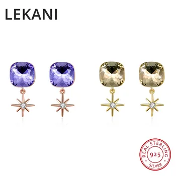 LEKANI Square Crystals From Swarovski Trendy Gold Plated Stud Earrings S925 Silver Fine Jewelry For Women Wedding Party Gifts
LEKANI Square Crystals From Swarovski Trendy Gold Plated Stud Earrings S925 Silver Fine Jewelry For Women Wedding Party Gifts