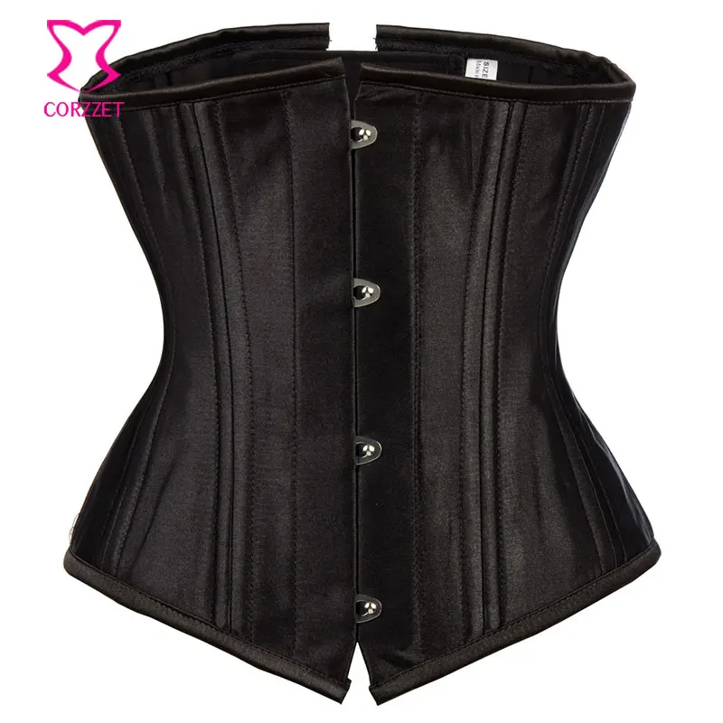 Black Satin Double Rows Steel Boned Underbust Corset Sexy Gothic Corselete Feminino Espartilhos Plus Size Corsets and Bustiers
Black Satin Double Rows Steel Boned Underbust Corset Sexy Gothic Corselete Feminino Espartilhos Plus Size Corsets and Bustiers
