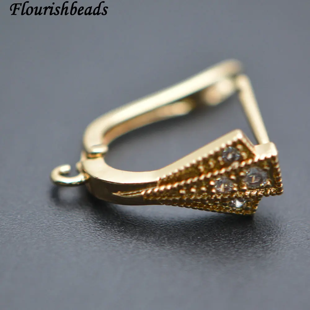 Anti-rust Gold color Paved CZ 15X20mm Triangle Shape Metal Copper Earring Hooks Jewelry findings 30pc per lot
Anti-rust Gold color Paved CZ 15X20mm Triangle Shape Metal Copper Earring Hooks Jewelry findings 30pc per lot