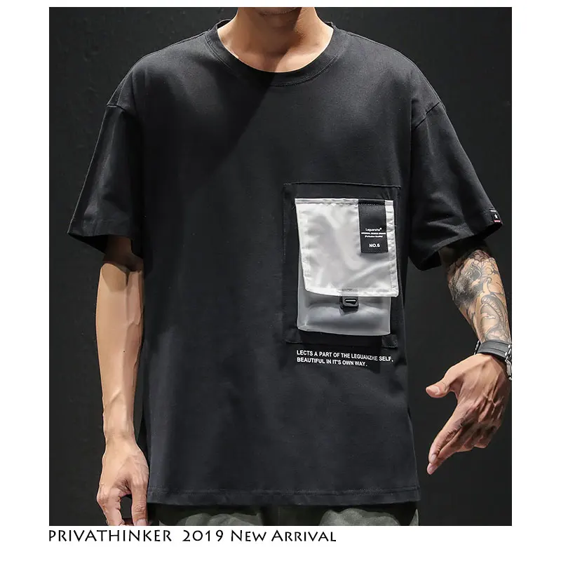 

Privathinker Men Safari Style Summer Tshirts Streetwear Mens Hip Hop T-shirt Casual Harajuku Male Pockets Tshirt Oversize 2019