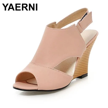 YAERNIPlus size 34-43Women Sandals Sexy High Heel Wedges Cutout Summer Shoes Sweet Peep Toe Less Platform Sandals for Lady Women
YAERNIPlus size 34-43Women Sandals Sexy High Heel Wedges Cutout Summer Shoes Sweet Peep Toe Less Platform Sandals for Lady Women