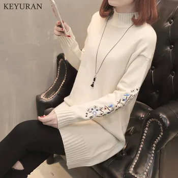 Large Size Flower Embroidery Turtleneck Sweater Female 2020 Fall Winter Warm Long Sleeve Women Sweaters and Pullovers Pull Femme
Large Size Flower Embroidery Turtleneck Sweater Female 2020 Fall Winter Warm Long Sleeve Women Sweaters and Pullovers Pull Femme
