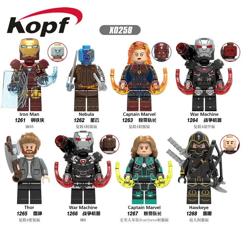 Avengers 4 Endgame Super Heroes War Machine Iron Man Nebula Thor Captain Marvel Figures Toys Compatible With Lego
Avengers 4 Endgame Super Heroes War Machine Iron Man Nebula Thor Captain Marvel Figures Toys Compatible With Lego