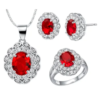 Pendant necklace Earrings ring 925 silver NEW suits suit high-end popular crystal petals suit brinco wedding silver
Pendant necklace Earrings ring 925 silver NEW suits suit high-end popular crystal petals suit brinco wedding silver