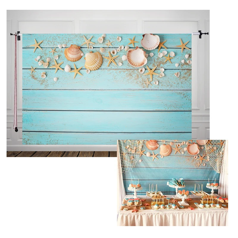 HUAYI custom Shiplap Flatlay wood board Backdrop for Photography with seastars shell Turquoise blue wood table photo booth W-650
HUAYI custom Shiplap Flatlay wood board Backdrop for Photography with seastars shell Turquoise blue wood table photo booth W-650