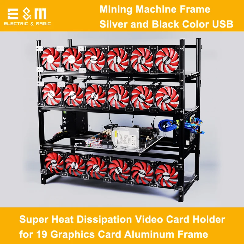 Mining Machine Frame Silver and Black Color USB Super Heat Dissipation Video Card Holder for 19 Graphics Card Aluminum Frame
Mining Machine Frame Silver and Black Color USB Super Heat Dissipation Video Card Holder for 19 Graphics Card Aluminum Frame