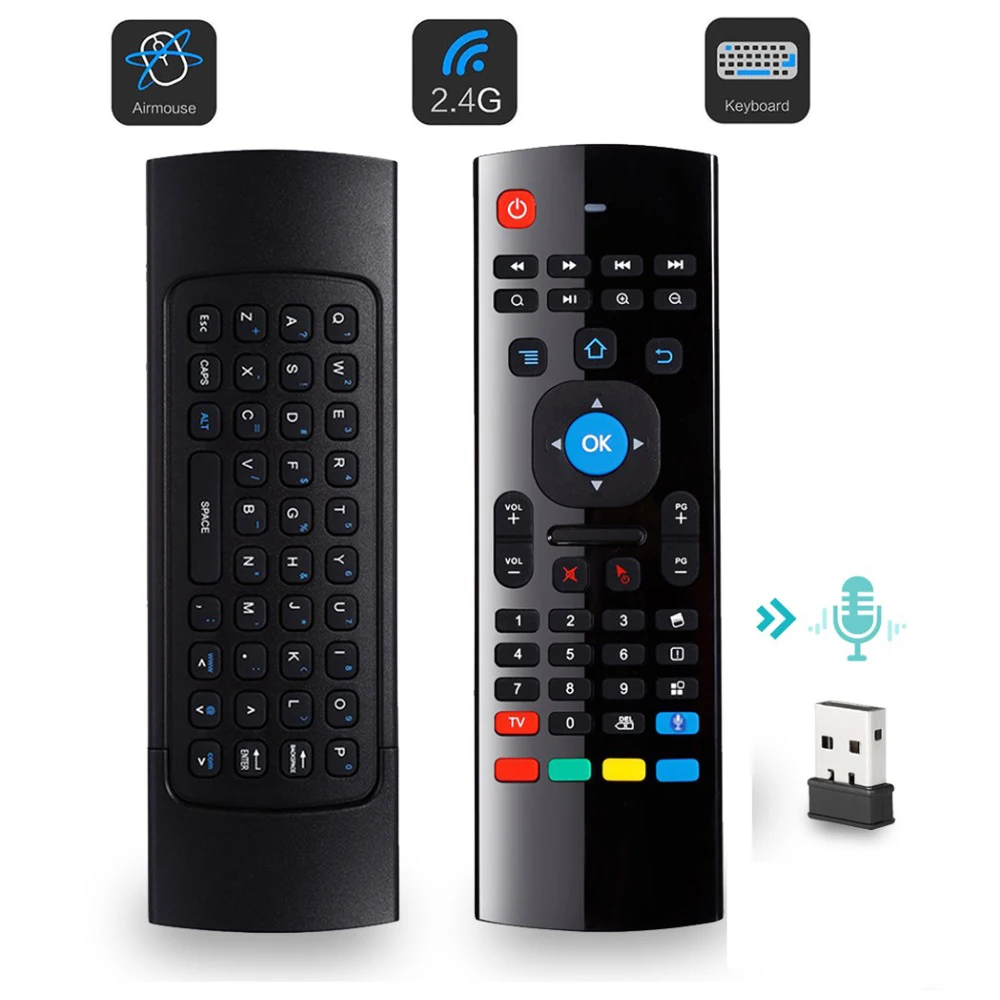 MX3 Wireless Air Mouse Keyboard 2.4G RF Smart Remote Control for Mecool KM9 X96 H96 Android SMART TV Box Mini PC
MX3 Wireless Air Mouse Keyboard 2.4G RF Smart Remote Control for Mecool KM9 X96 H96 Android SMART TV Box Mini PC