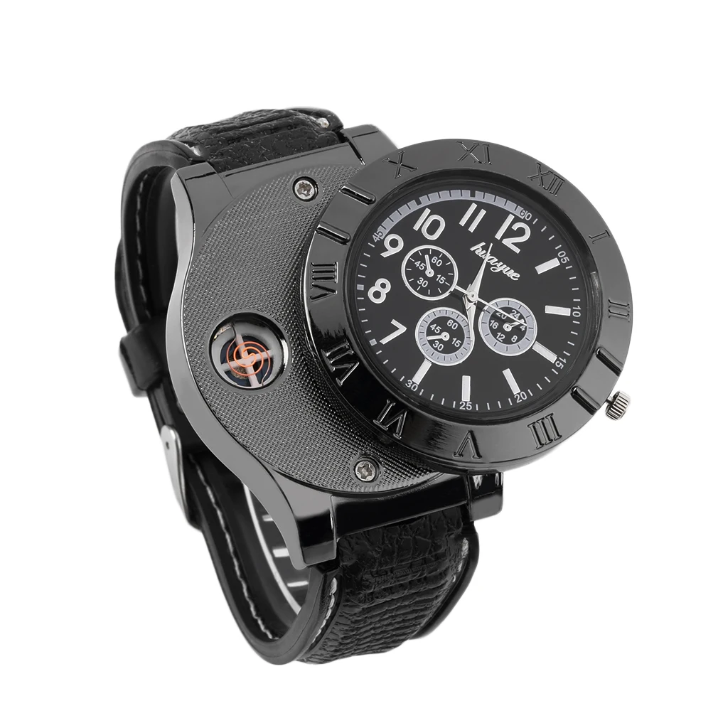 Unique Men's Quartz Watch Professional Environmental Electronic Lighter USB Rechargeable Lighter Watch with LED Indicator Light
Unique Men's Quartz Watch Professional Environmental Electronic Lighter USB Rechargeable Lighter Watch with LED Indicator Light