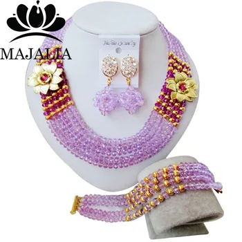 Trendy Lilac Nigerian wedding African beads jewelry set crystal necklace bracelet earrings 1010
Trendy Lilac Nigerian wedding African beads jewelry set crystal necklace bracelet earrings 1010