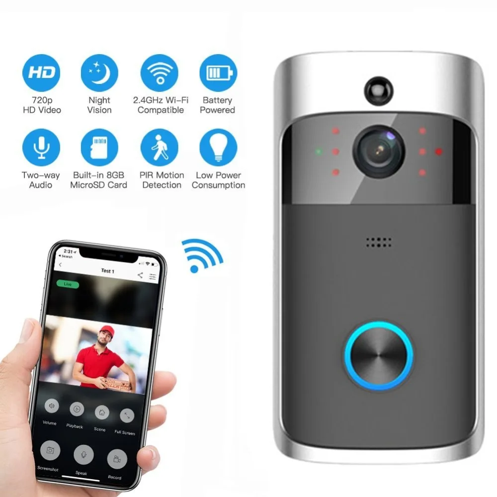 M3 Wireless Video Doorbell WIFI Remote Intercom Detection Electronic Home Security HD Visible Monitor Night Vision Doorphone
M3 Wireless Video Doorbell WIFI Remote Intercom Detection Electronic Home Security HD Visible Monitor Night Vision Doorphone