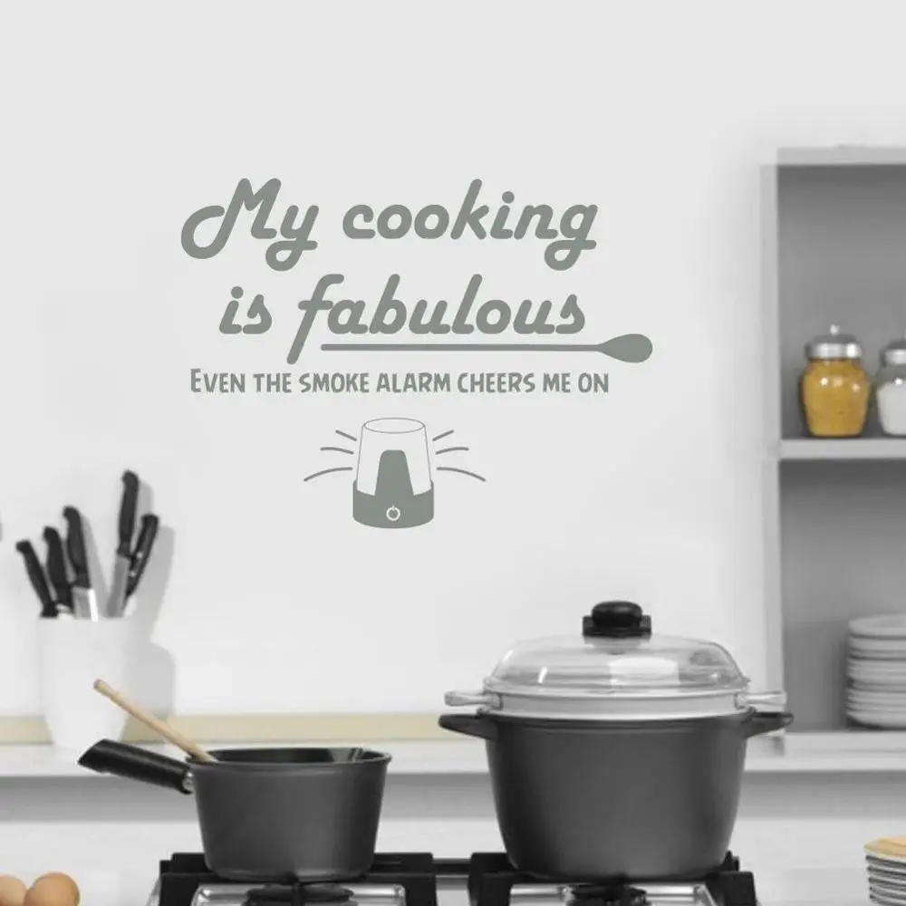 This My Cooking Is Fabulous Wall Sticker And Graphics Removable Funny Kitchen Art Quote Home Accessories GA067 | Дом и сад