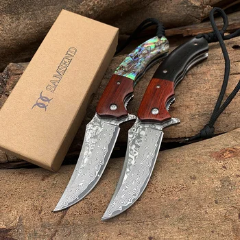 Sandalwood VG10 Damascus Steel Folding Knife Multifuntion Tools portable EDC Camping Pocket Knife Damascus Collection Knives
Sandalwood VG10 Damascus Steel Folding Knife Multifuntion Tools portable EDC Camping Pocket Knife Damascus Collection Knives