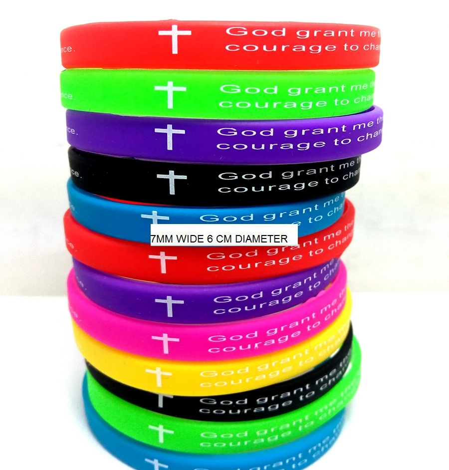 24pcs Color Mix 7mm Width Serenity Prayer Bible Silicone Bracelets Fashion Wristbands Wholesale Jesus Jewelry Lots
24pcs Color Mix 7mm Width Serenity Prayer Bible Silicone Bracelets Fashion Wristbands Wholesale Jesus Jewelry Lots