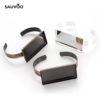 SAUVOO 1pcs/lot Open Cuff Bangles Bracelet Antique Bronze/Red Copper/Silver Color fit Square 25*50mm Cabochon Cameo DIY Jewelry
SAUVOO 1pcs/lot Open Cuff Bangles Bracelet Antique Bronze/Red Copper/Silver Color fit Square 25*50mm Cabochon Cameo DIY Jewelry