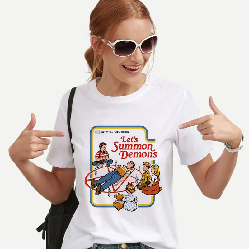 Vintage Harajuku Tops Satan Tshirt Let's Summon Demons Clothes Tumblr Funny Tshirt Female T-shirt Korean Style Streetwear
Vintage Harajuku Tops Satan Tshirt Let's Summon Demons Clothes Tumblr Funny Tshirt Female T-shirt Korean Style Streetwear